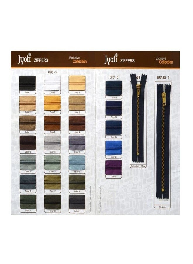 Jyoti Zipper - CFC Size 3 - Color 14 (25 Zips of 8 Inches) Open-Ended, Ideal for Tailoring, Crafts, Fashion, Dressmaking | Zips Used in Stitching, Sewing, Pants, Bags - Pack of 25 Pcs - Image 2